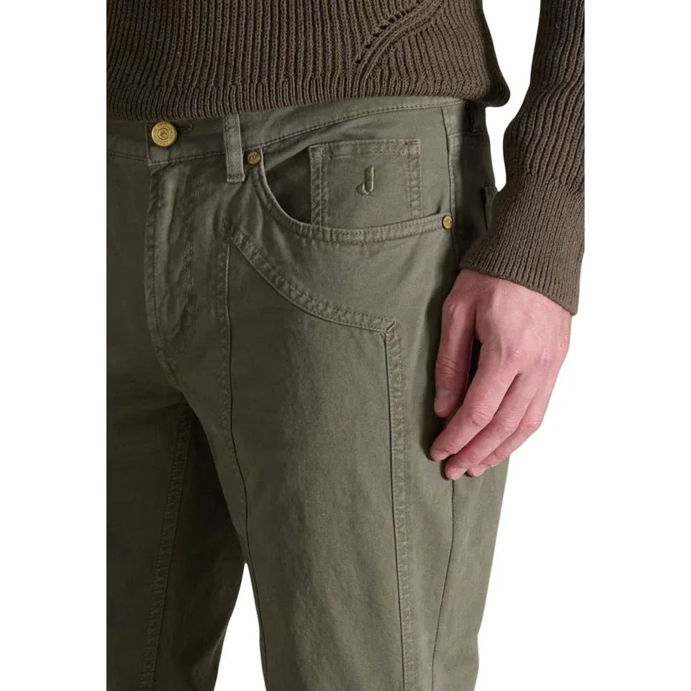 Jeckerson Green Cotton Skinny Pants - Zeiniez