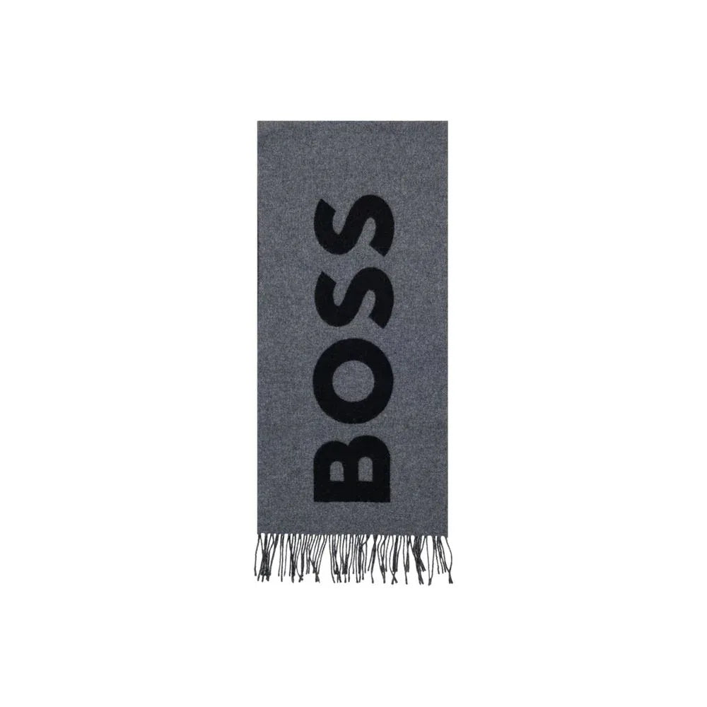 Hugo Boss Gray Wool Scarf - Zeiniez