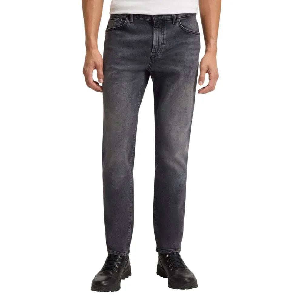 Hugo Boss Gray Cotton Relaxed Fit Jeans
