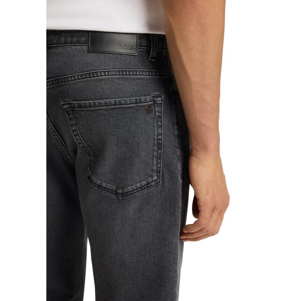 Hugo Boss Gray Cotton Relaxed Fit Jeans