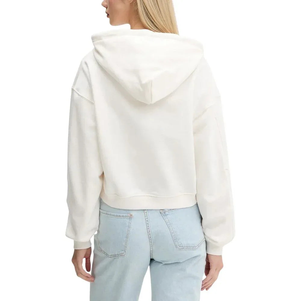 Tommy Hilfiger Jeans Cream Recycled Cotton Hoodie - Zeiniez