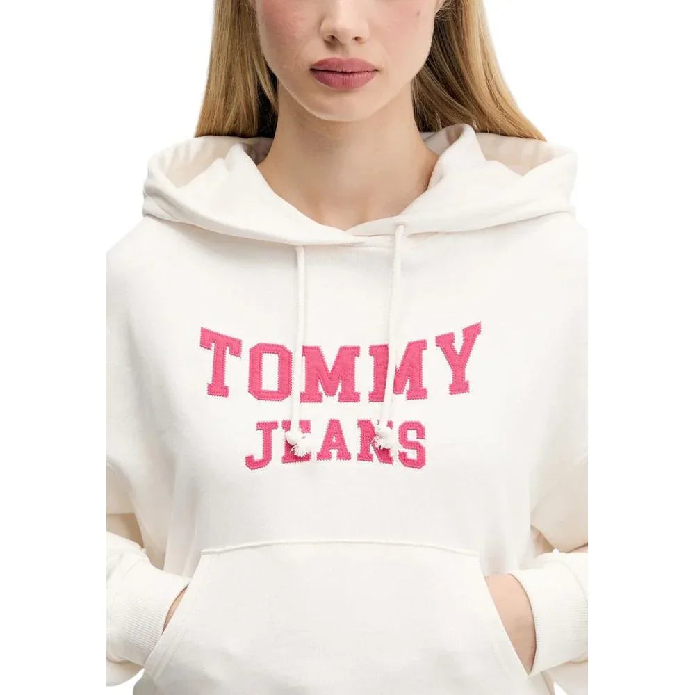 Tommy Hilfiger Jeans Cream Recycled Cotton Hoodie - Zeiniez