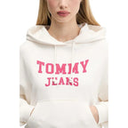 Tommy Hilfiger Jeans Cream Recycled Cotton Hoodie - Zeiniez