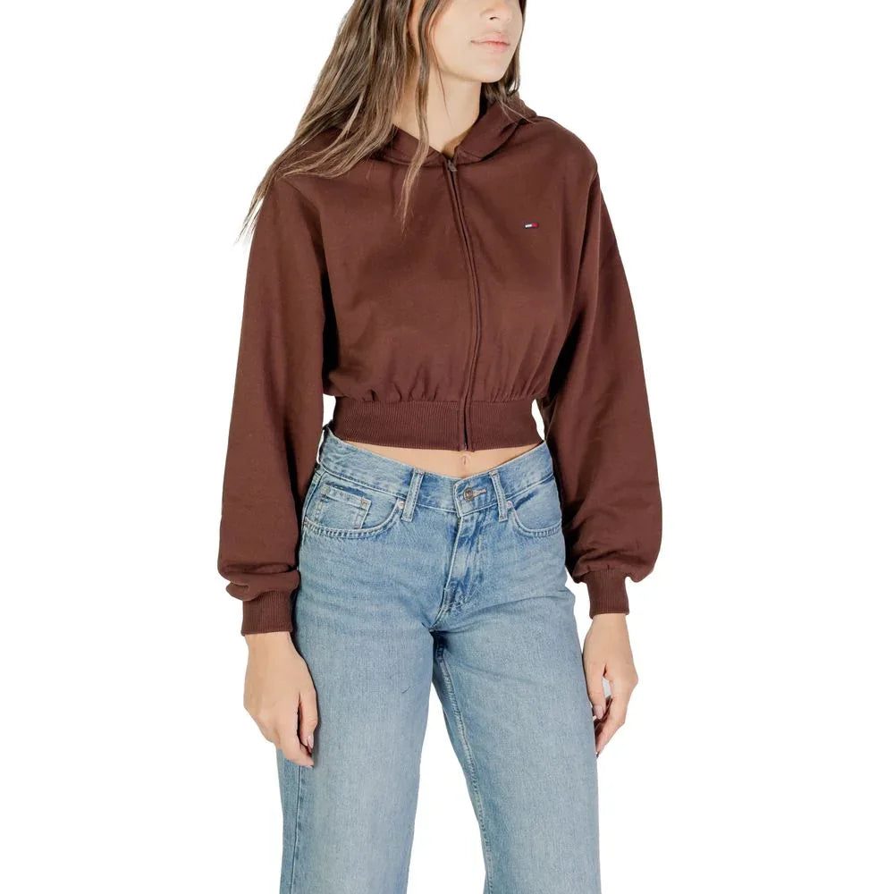 Tommy Hilfiger Jeans Brown Recycled Cotton Hoodie - Zeiniez
