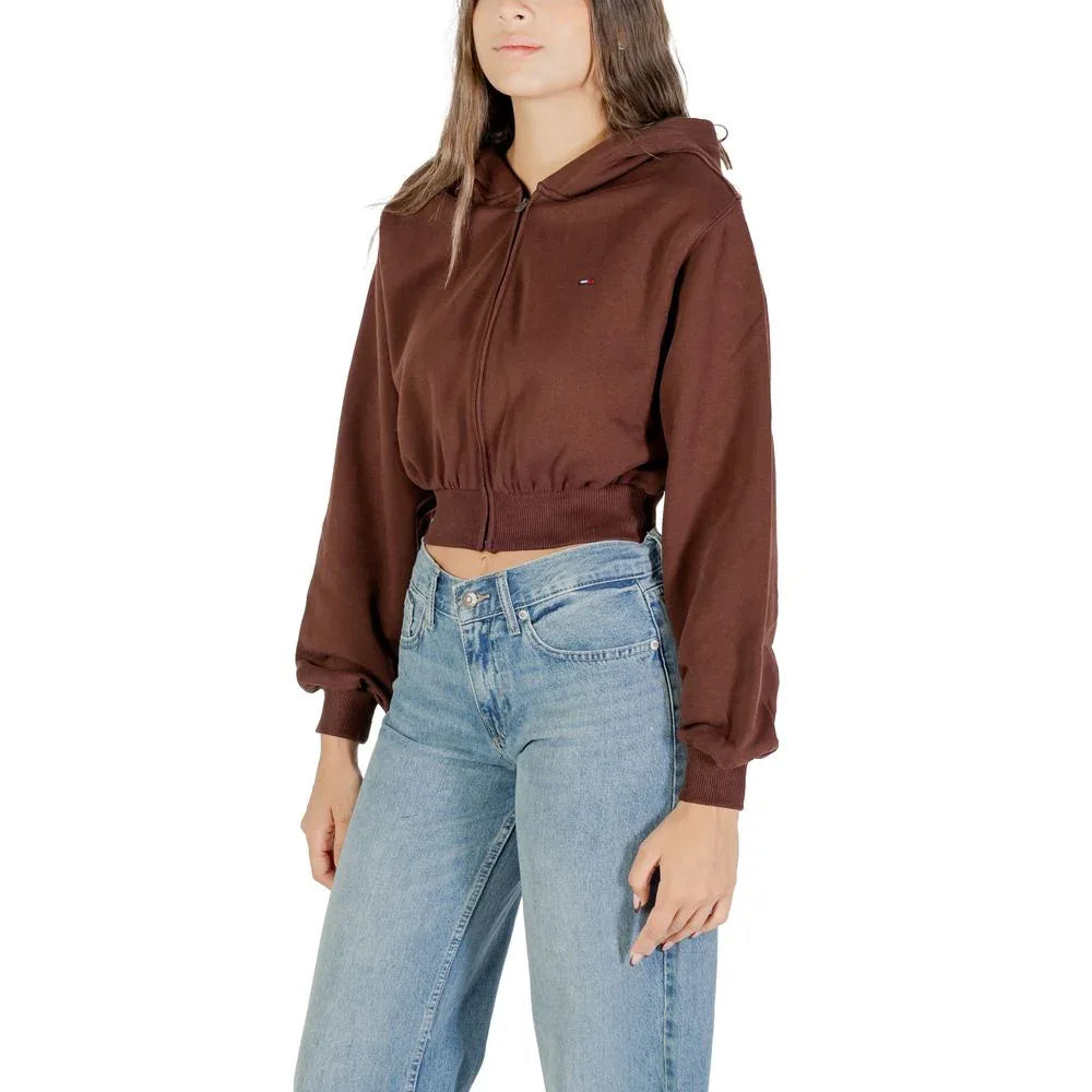 Tommy Hilfiger Jeans Brown Recycled Cotton Hoodie - Zeiniez