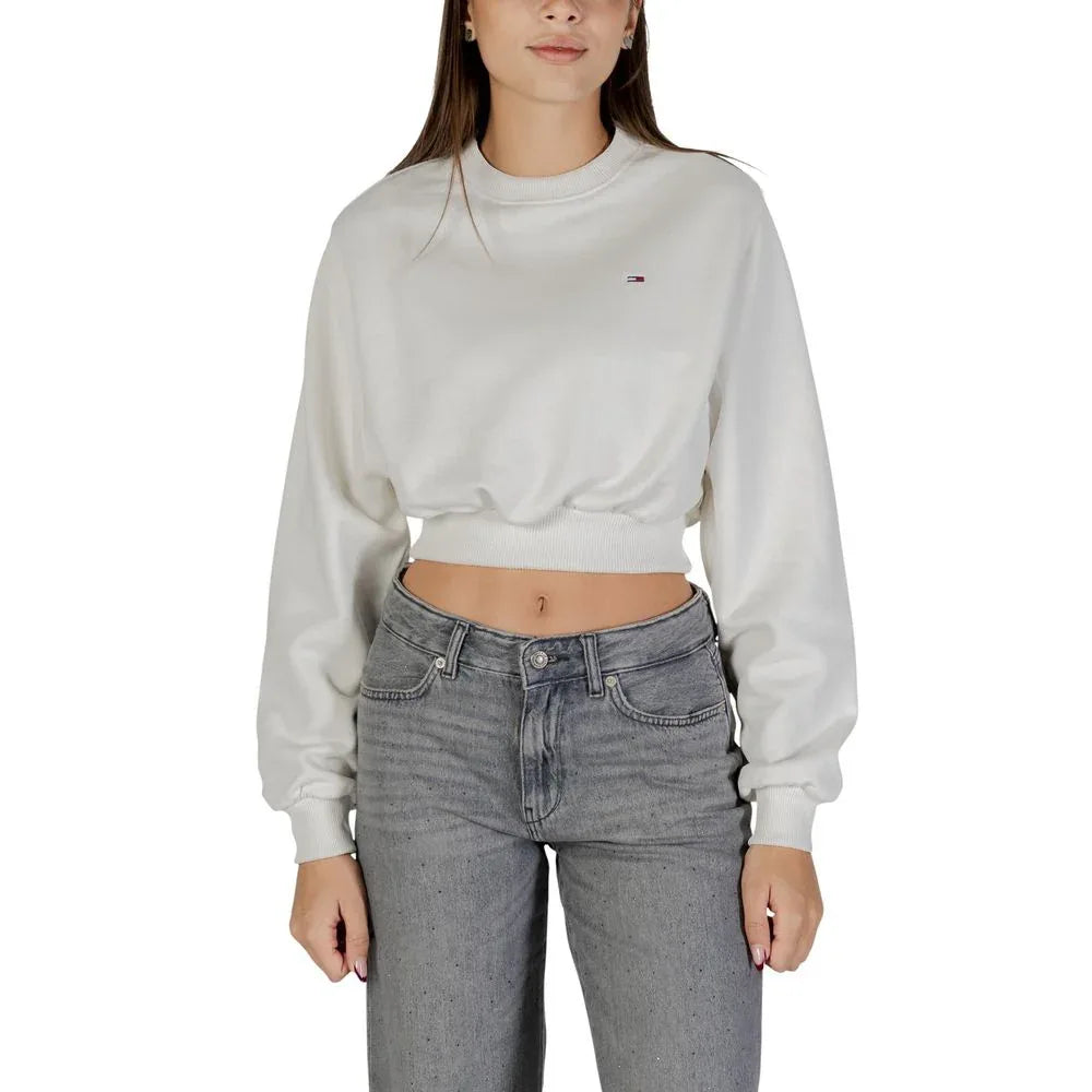 Tommy Hilfiger Jeans Cream Recycled Cotton Sweatshirt - Zeiniez