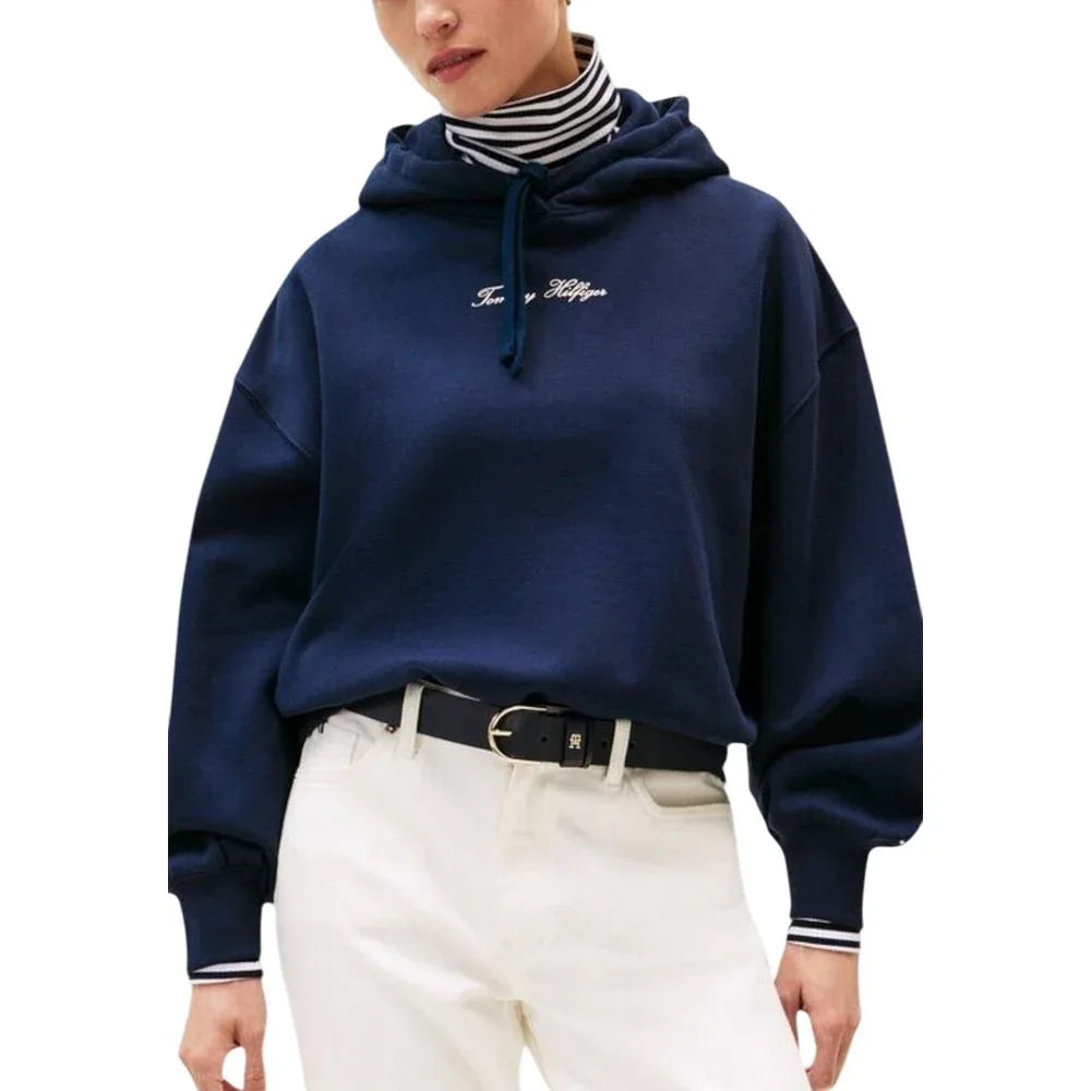 Tommy Hilfiger Blue Recycled Cotton Hoodie - Zeiniez