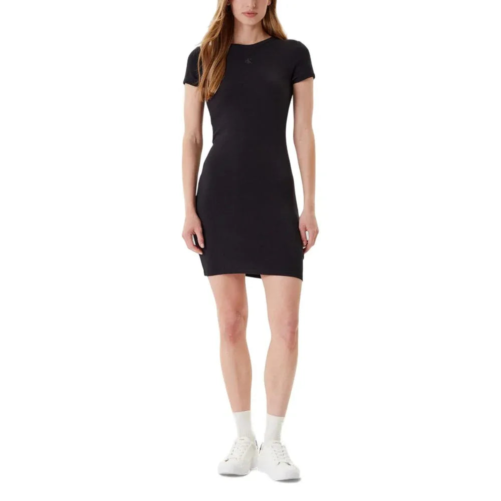 Calvin Klein Jeans Black Cotton Midi Dress - Zeiniez