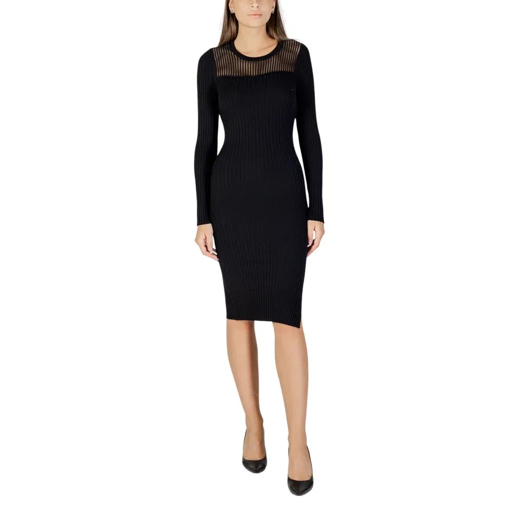 Morgan De Toi Black Viscose Midi Dress - Zeiniez