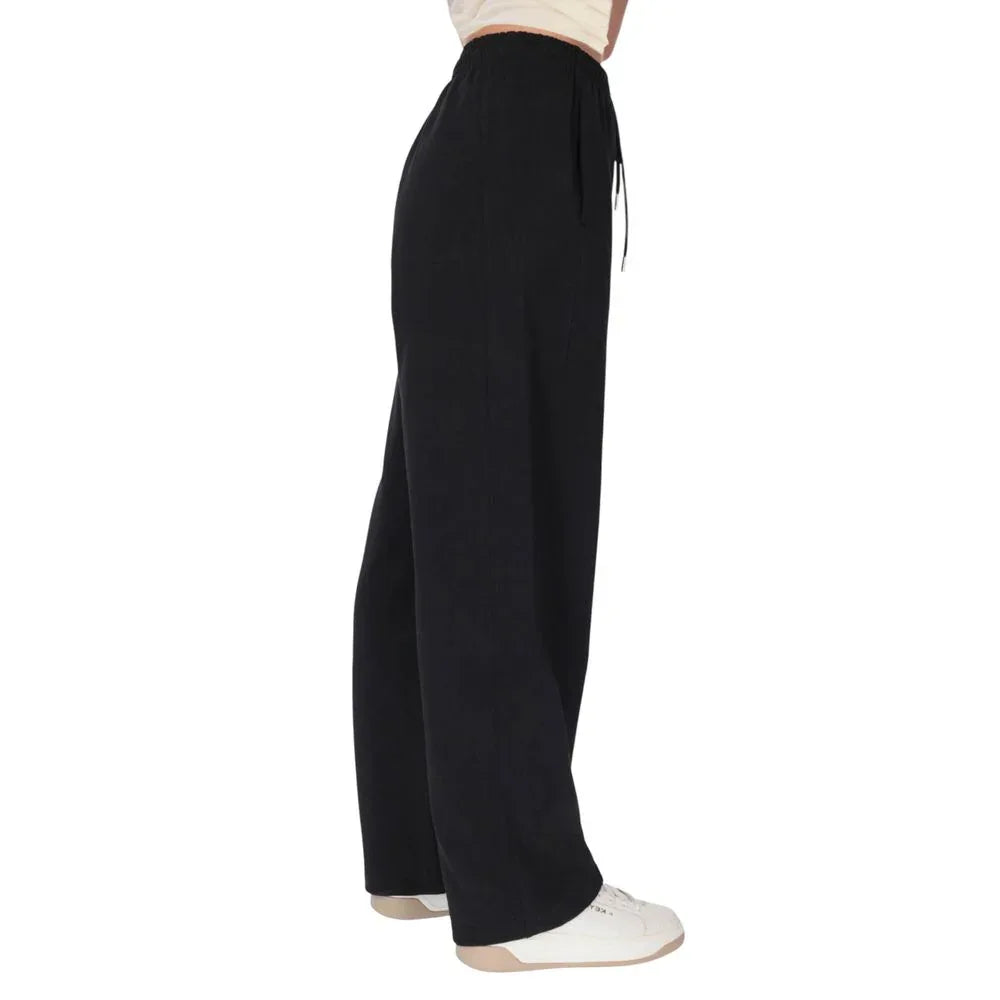 County of Milan Black Cotton Joggers (Workout Pants)