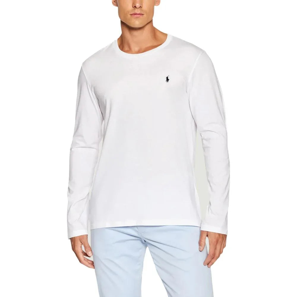 Ralph Lauren White Cotton Long Sleeve T-Shirt - Zeiniez