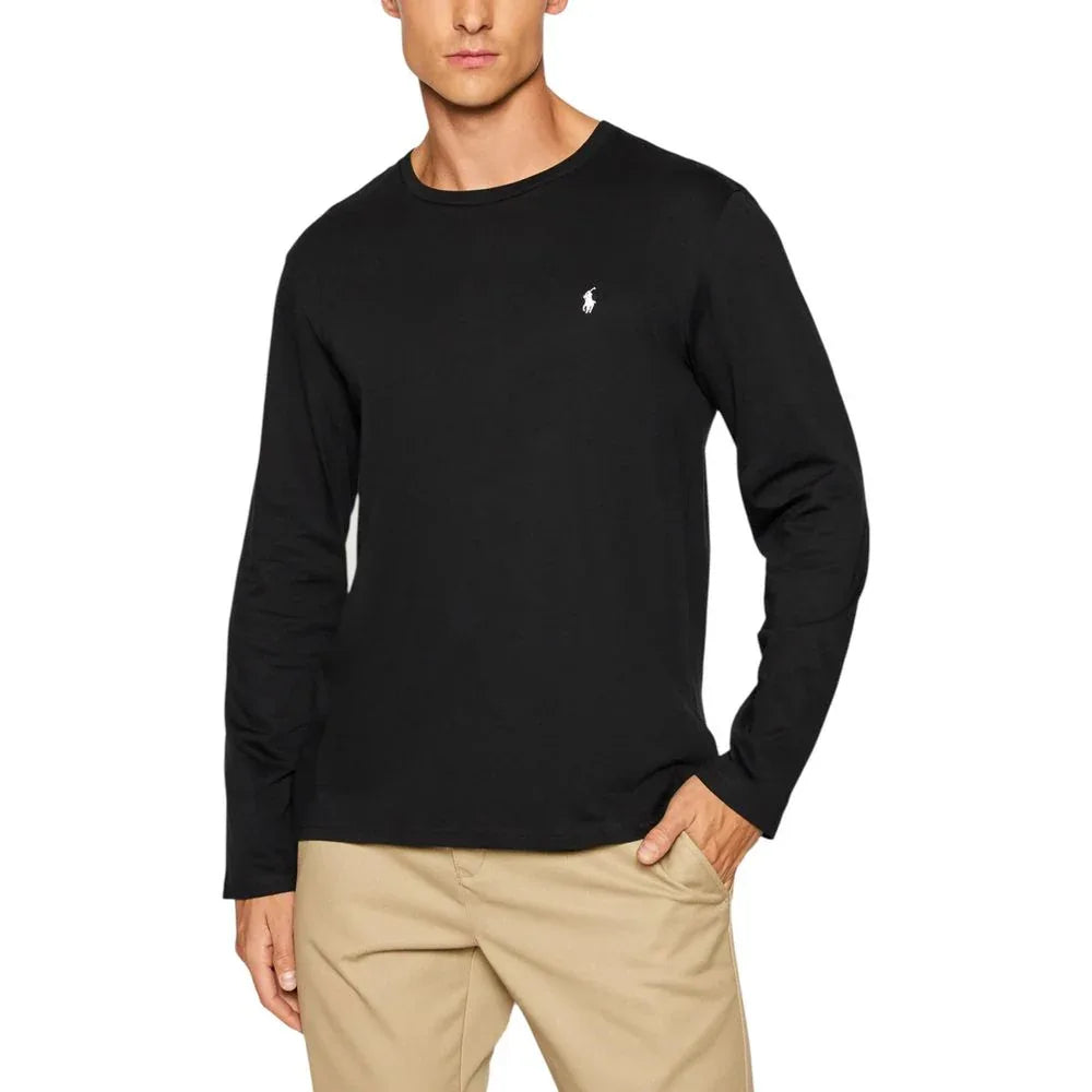 Ralph Lauren Black Cotton Long Sleeve T-Shirt - Zeiniez
