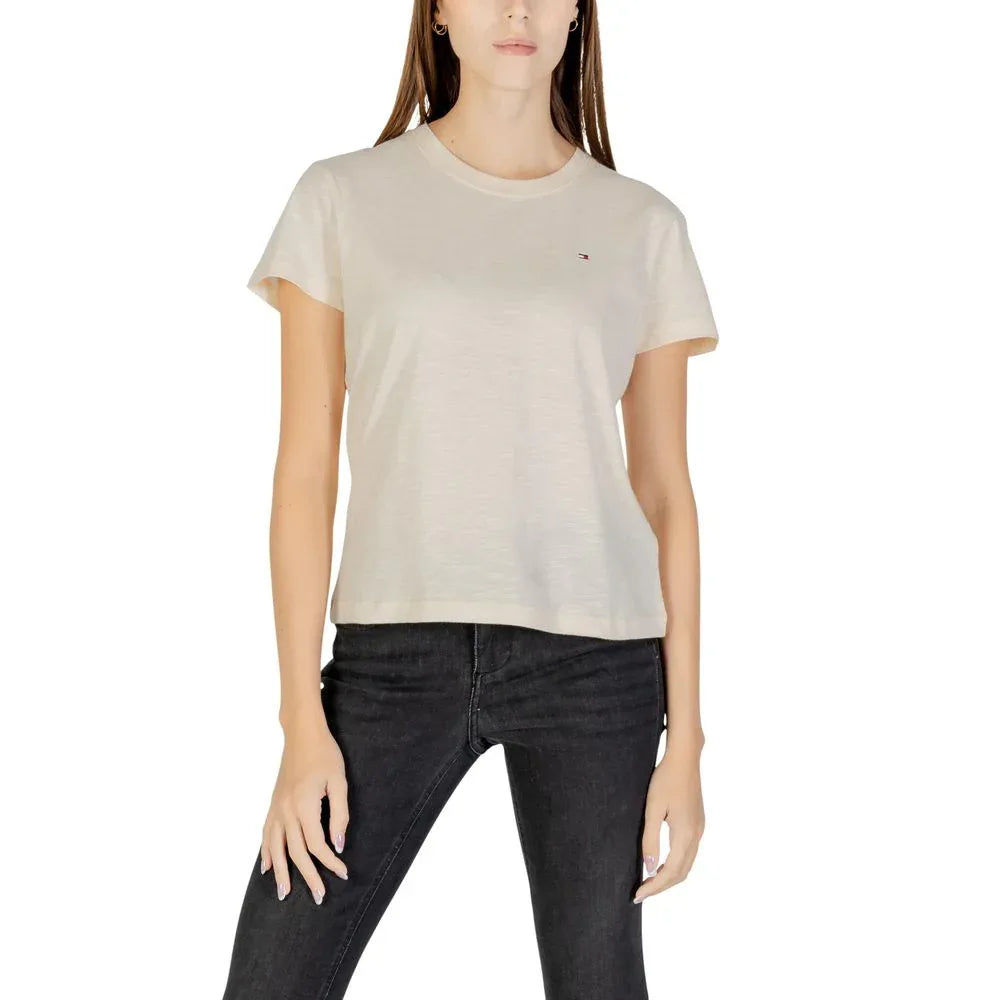 Tommy Hilfiger Jeans Beige Cotton T-Shirt
