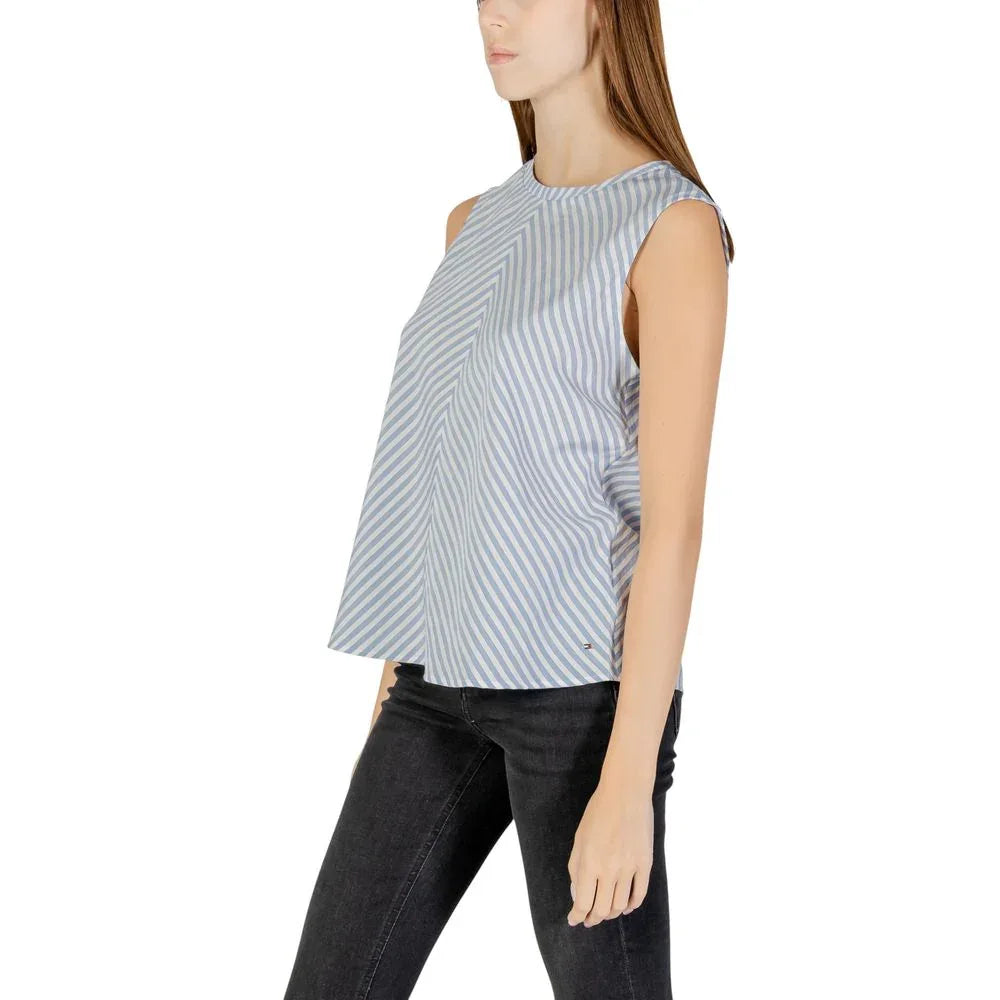 Tommy Hilfiger Jeans Blue Cotton Tank Tops - Zeiniez