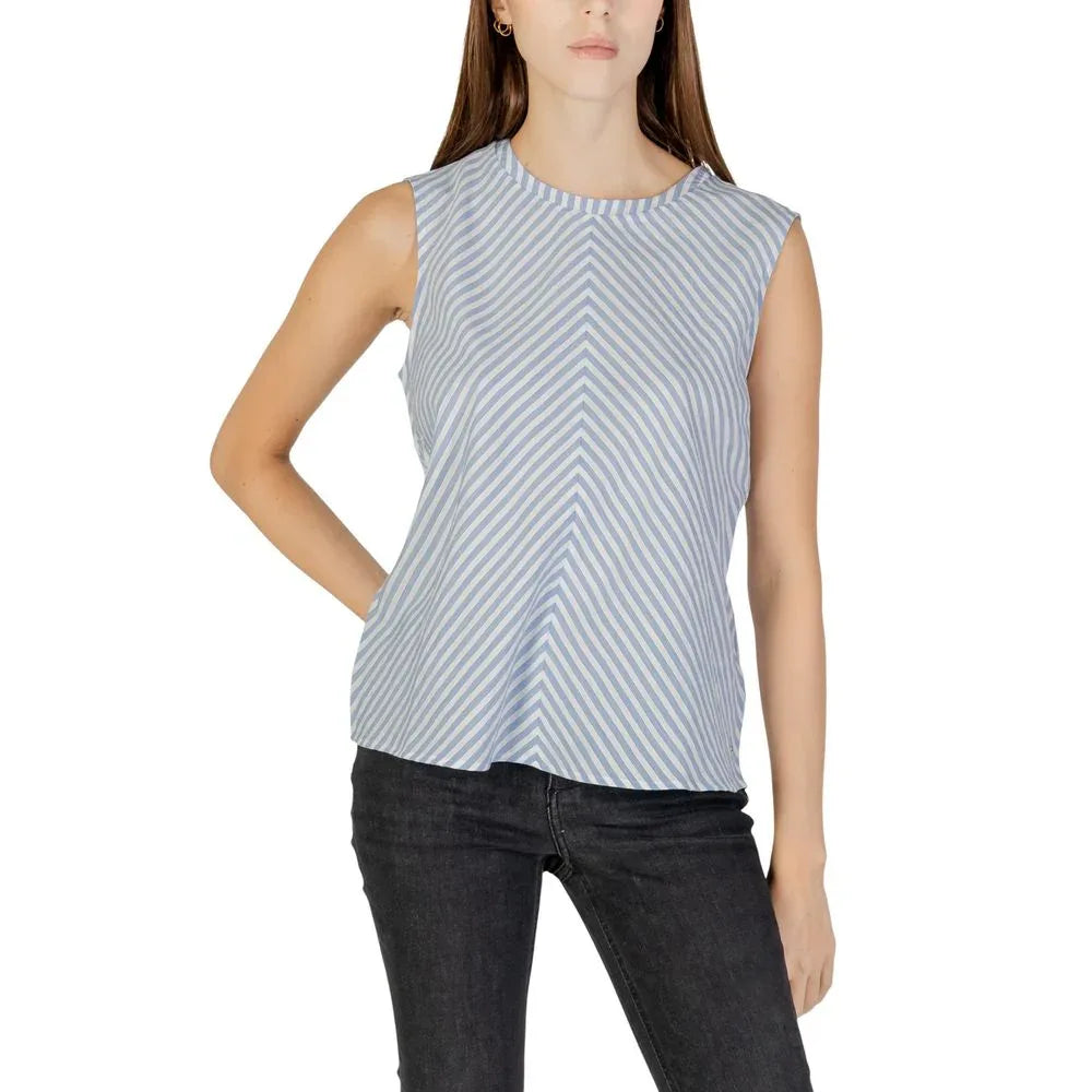 Tommy Hilfiger Jeans Blue Cotton Tank Tops - Zeiniez