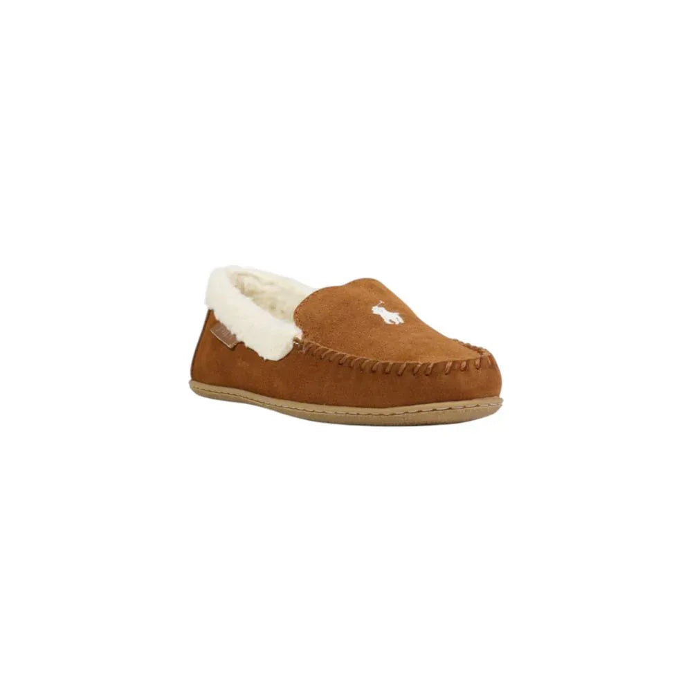 Ralph Lauren Brown Suede Leather Slippers - Zeiniez
