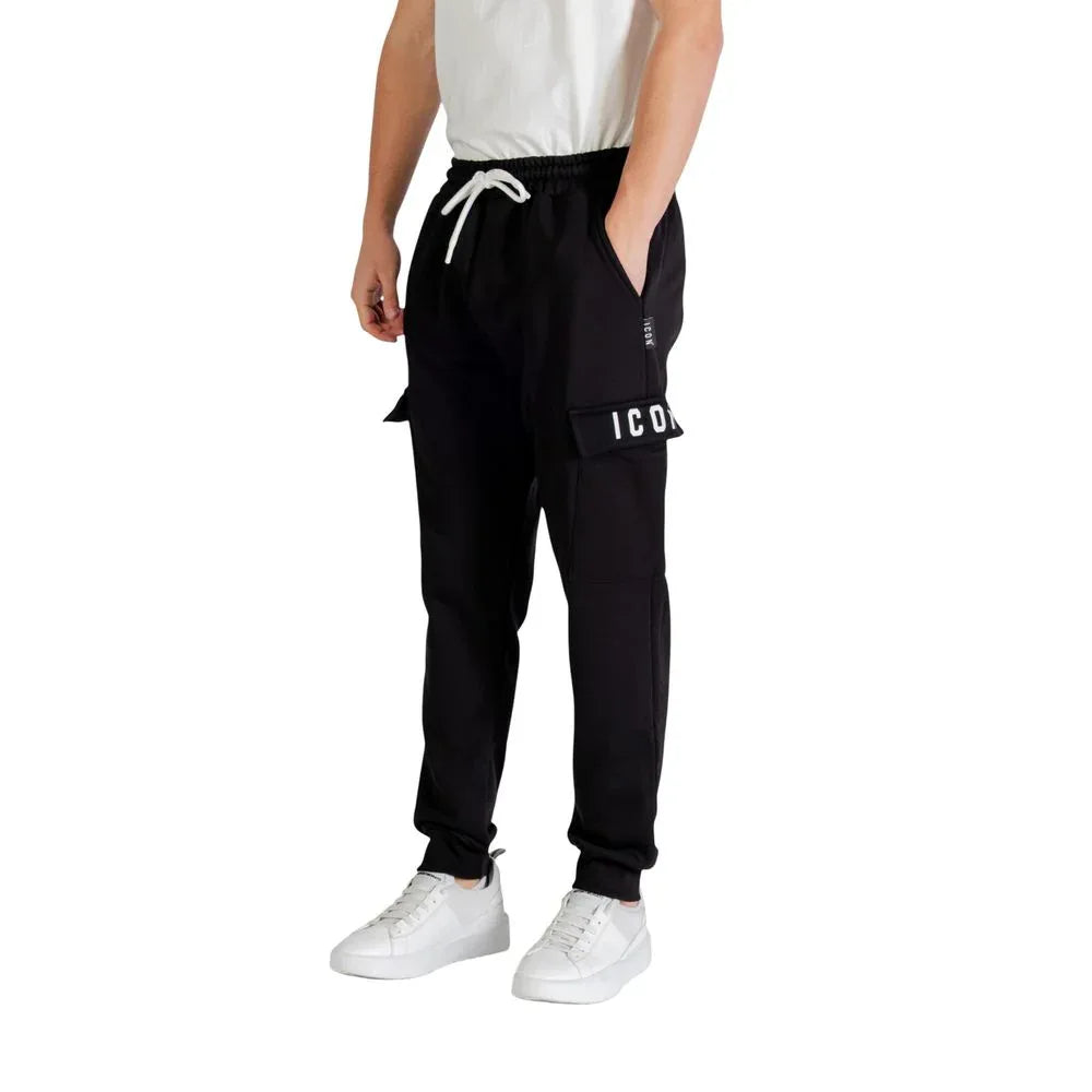 Icon Black Cotton Joggers (Workout Pants) - Zeiniez
