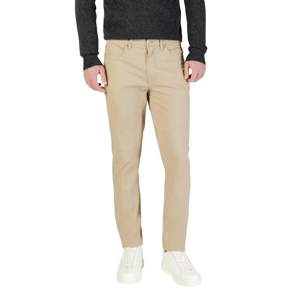 Borghese Beige Cotton Skinny Pants - Zeiniez
