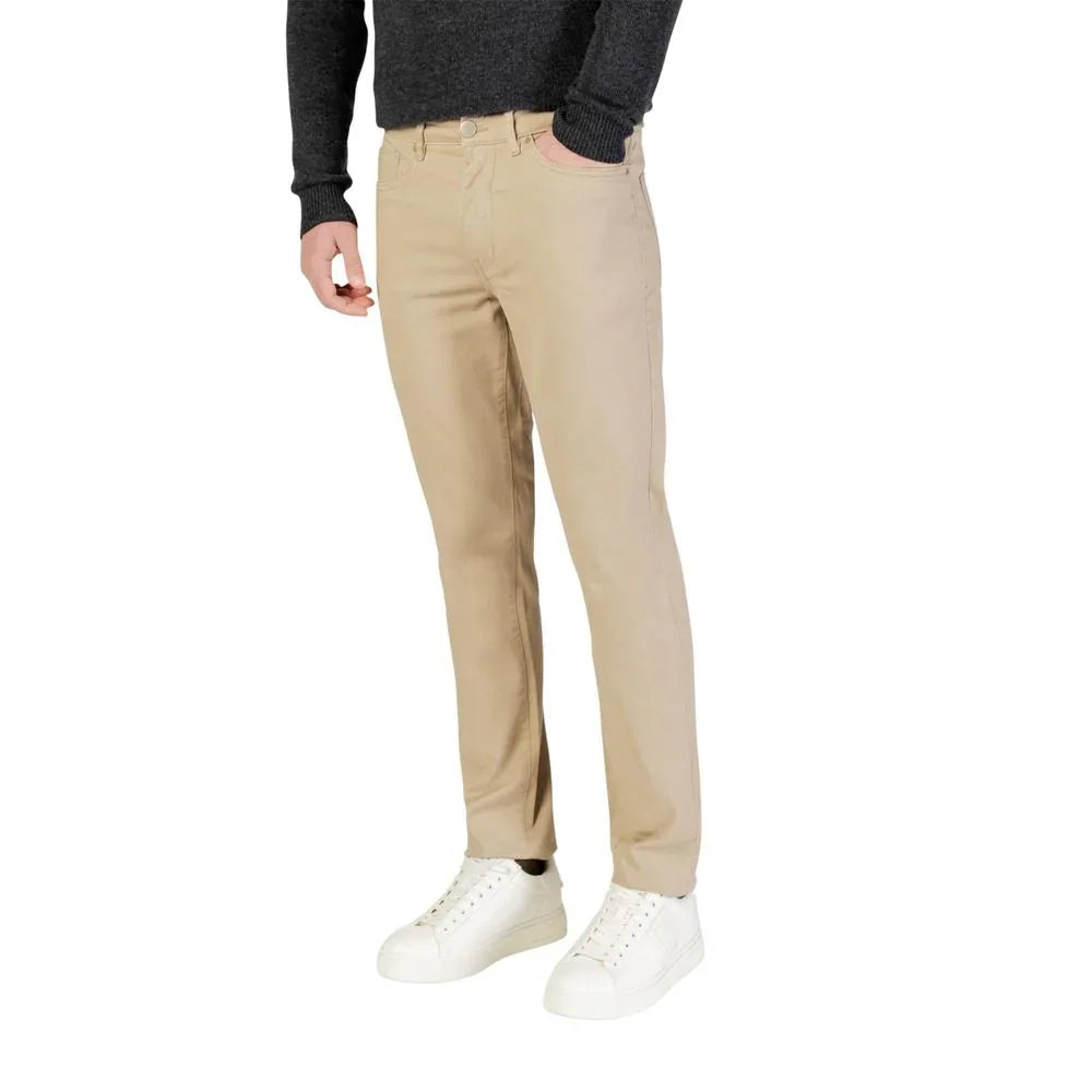 Borghese Beige Cotton Skinny Pants - Zeiniez