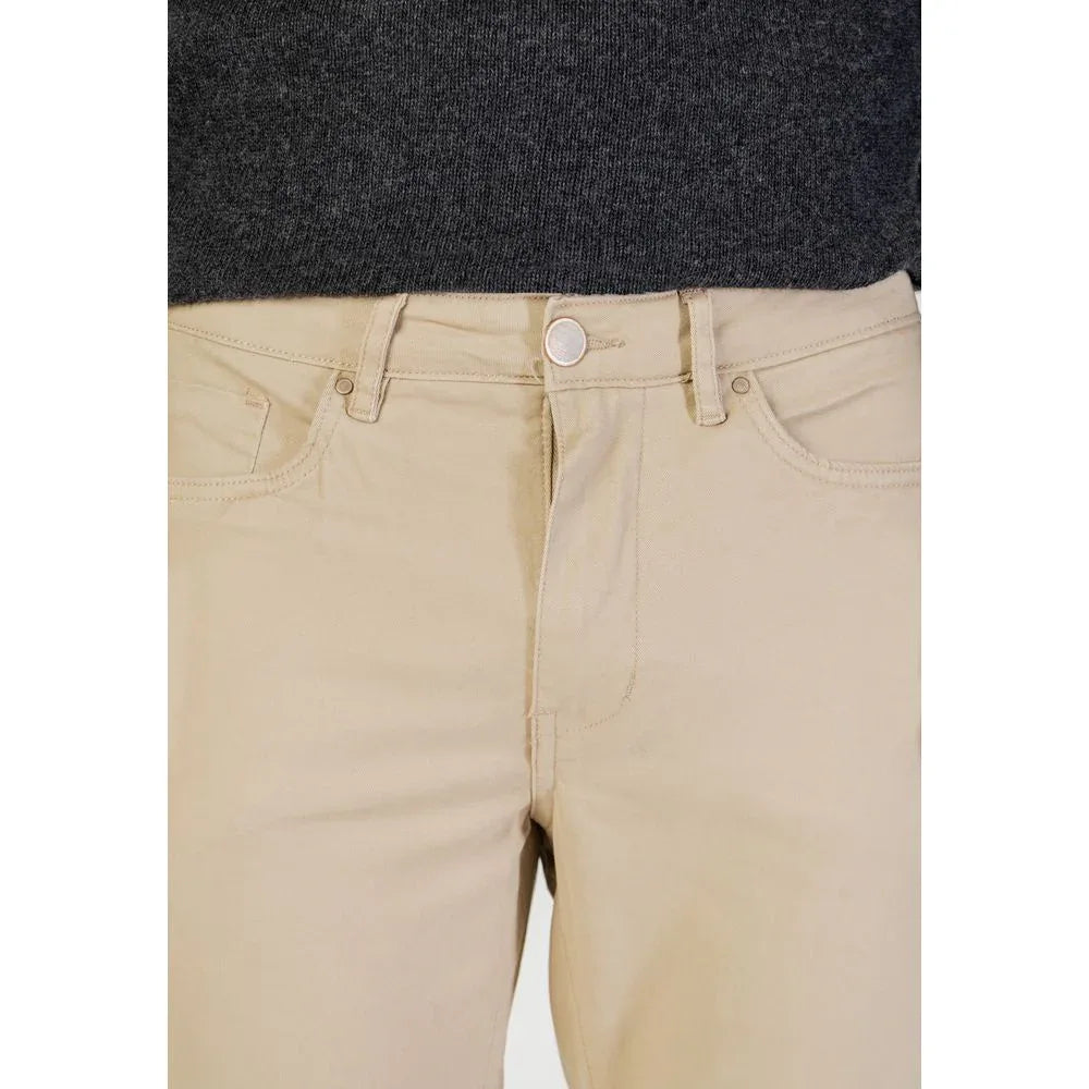 Borghese Beige Cotton Skinny Pants - Zeiniez