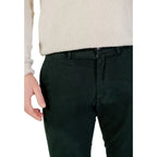 Borghese Green Cotton Skinny Pants - Zeiniez