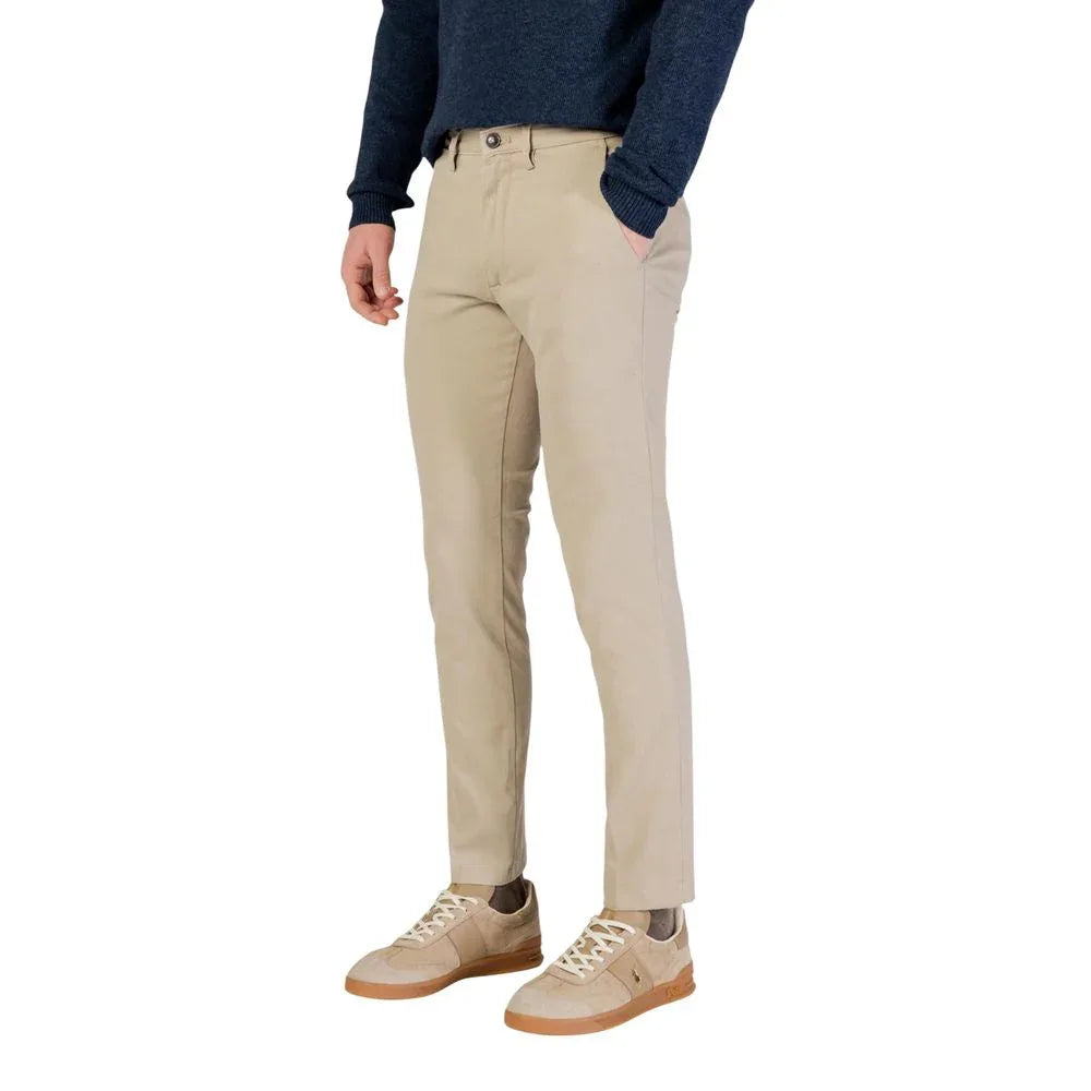 Borghese Beige Cotton Skinny Pants - Zeiniez