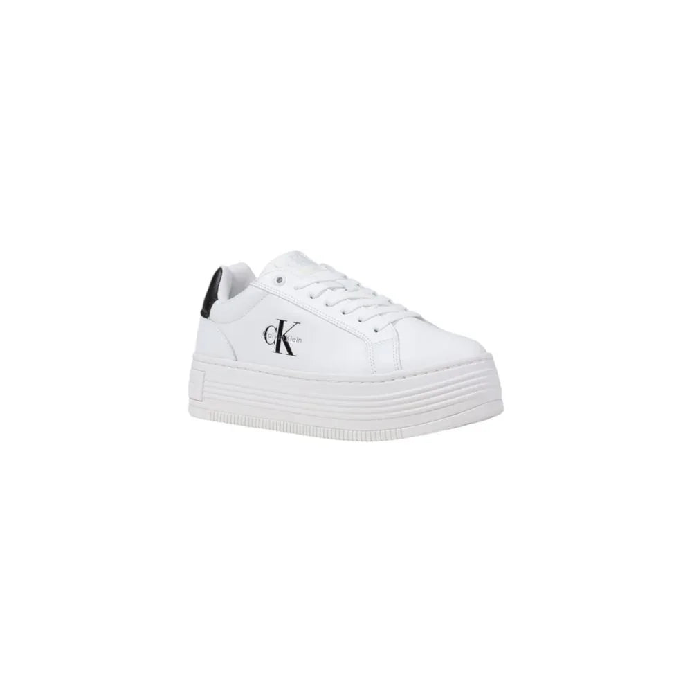 Calvin Klein Jeans White Leather Low Top Sneakers - Zeiniez