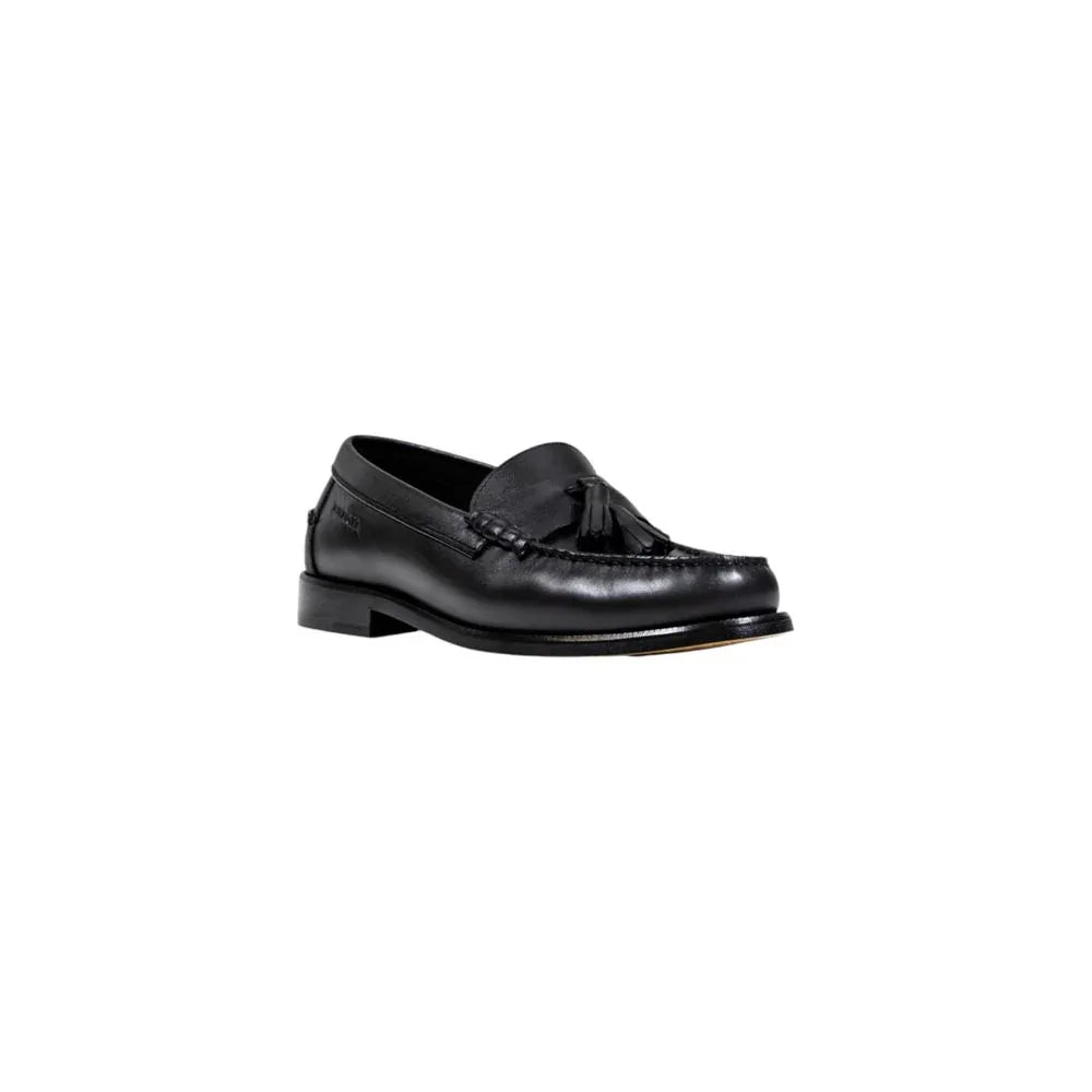 Tommy Hilfiger Black Leather Slip-On Loafers - Zeiniez
