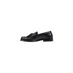 Tommy Hilfiger Black Leather Slip-On Loafers - Zeiniez