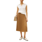Tommy Hilfiger Brown Recycled Polyester Midi Skirt