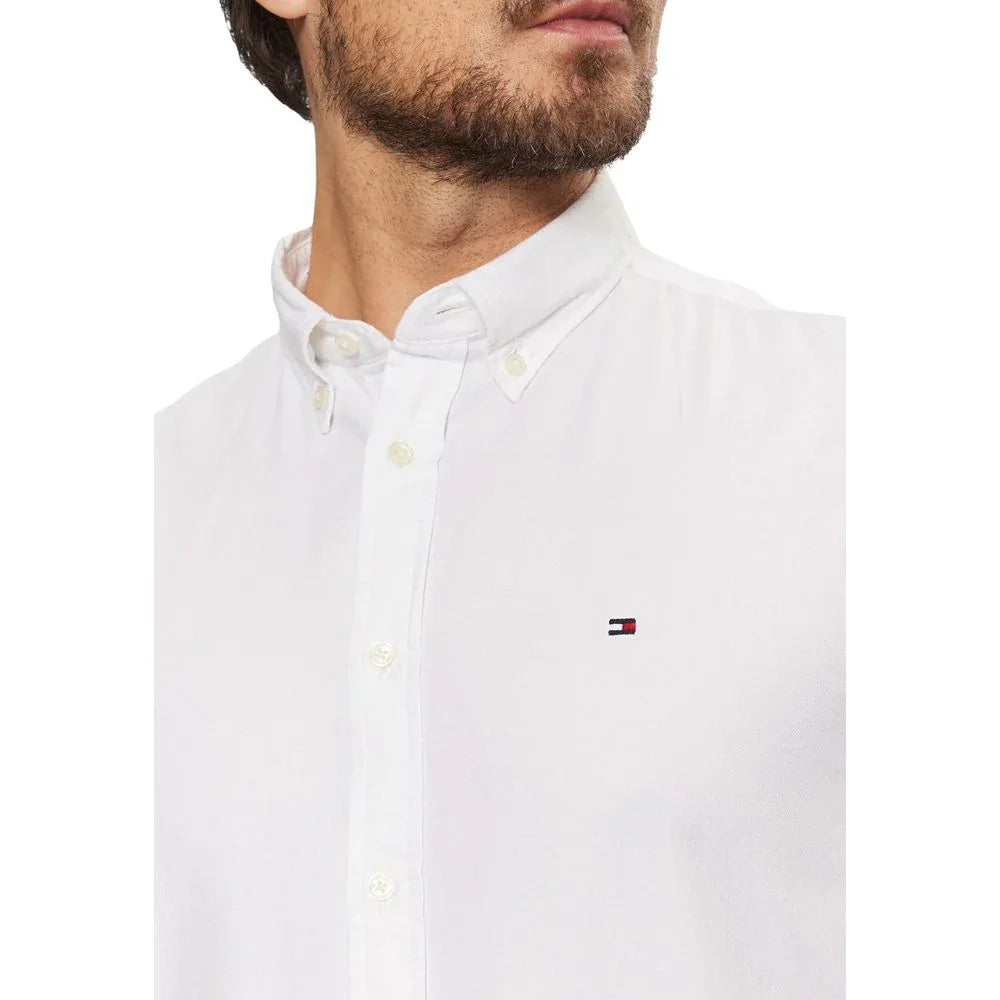 Tommy Hilfiger White Recycled Cotton Dress Shirt