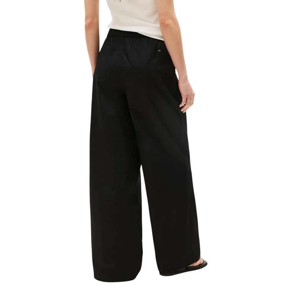Tommy Hilfiger Black Organic Cotton Casual Pants - Zeiniez