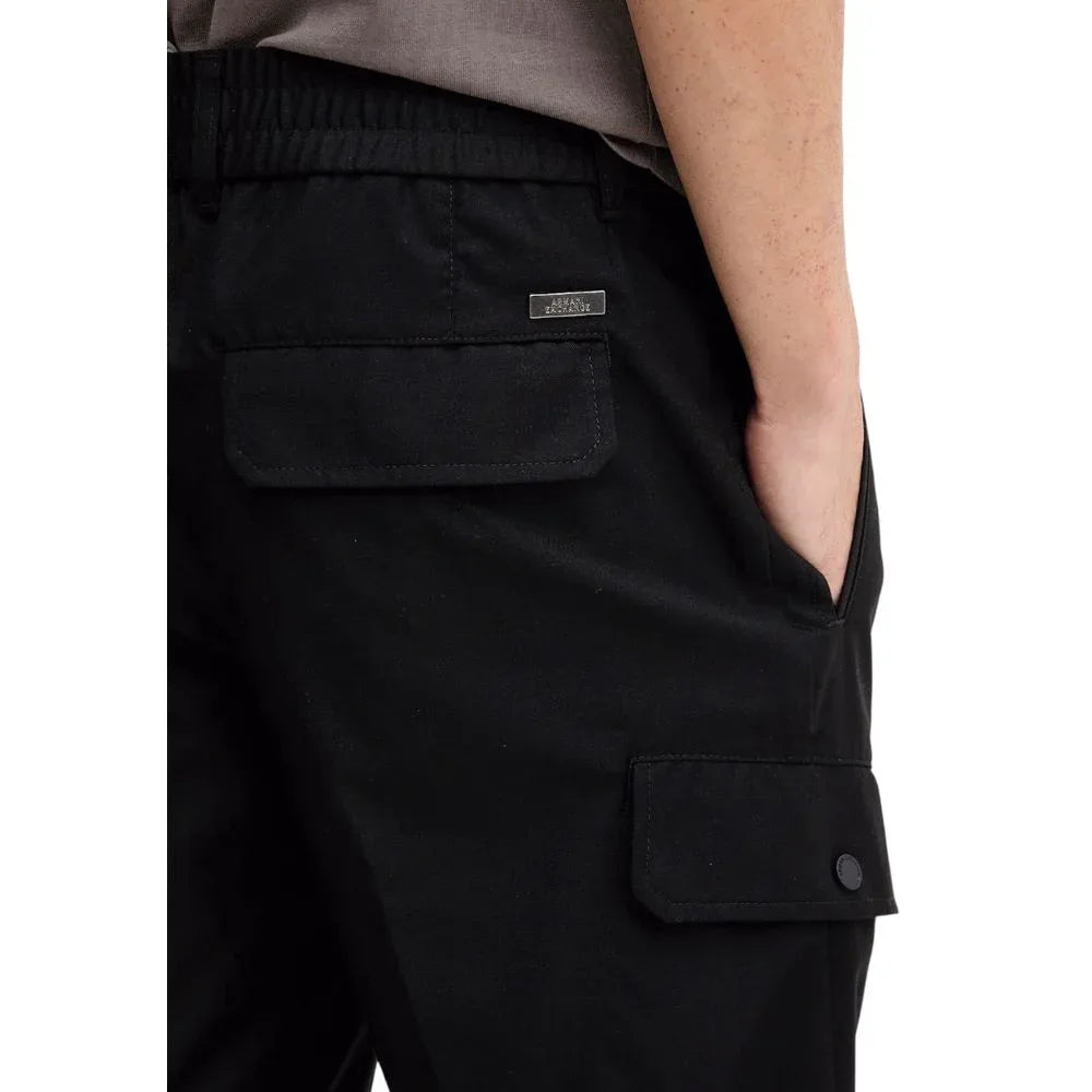 Armani Exchange Black Polyester Casual Pants - Zeiniez
