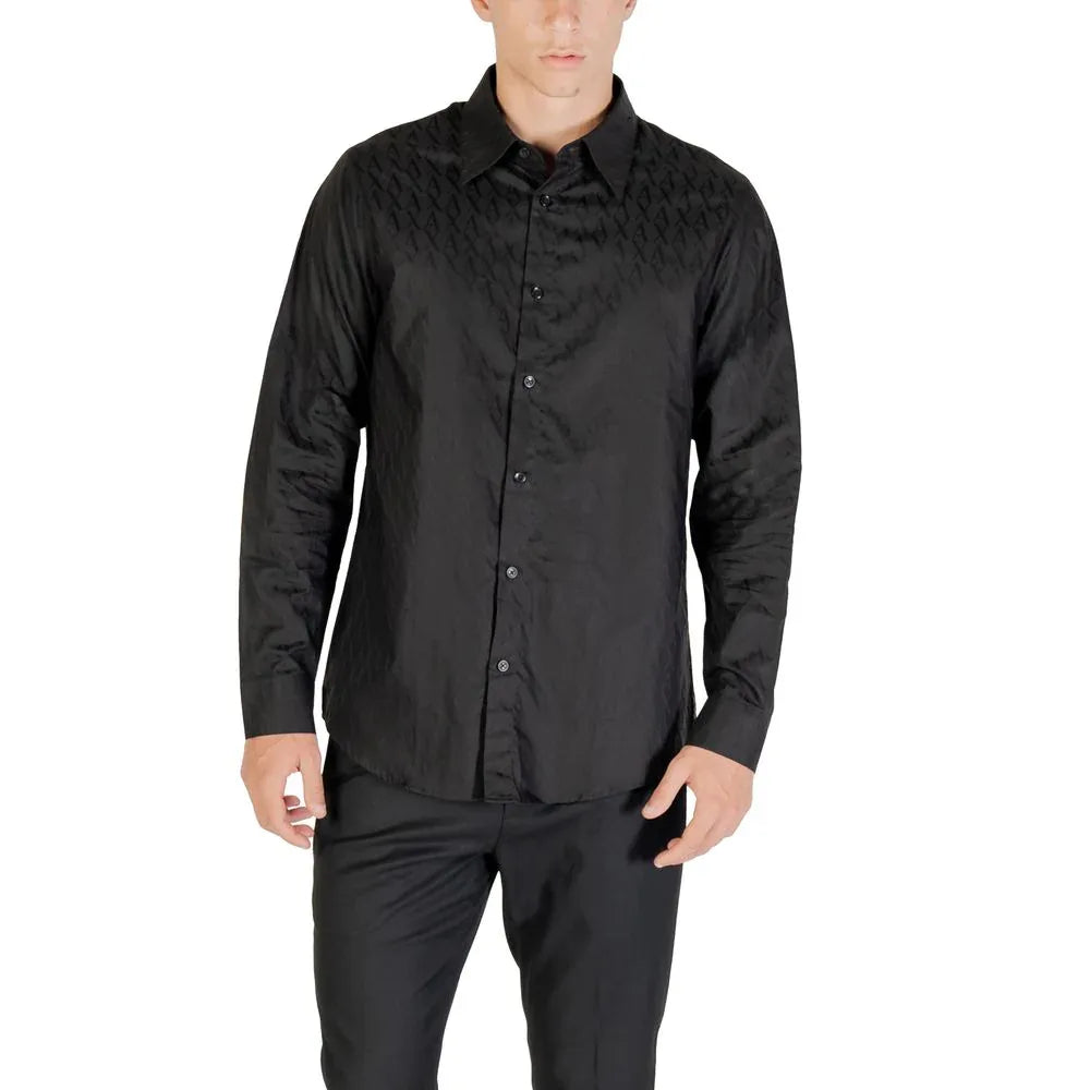 Armani Exchange Black Cotton Dress Shirt - Zeiniez