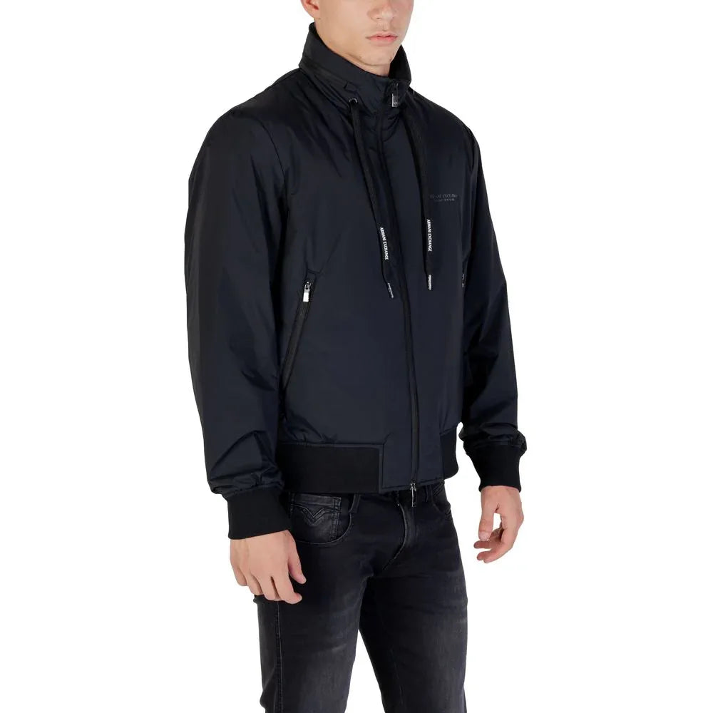 Armani Exchange Black Polyamide Bomber