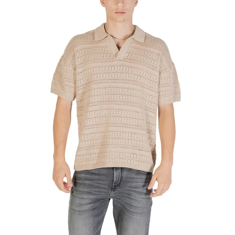 Only & Sons Beige Cotton Shortsleeve Shirt - Zeiniez