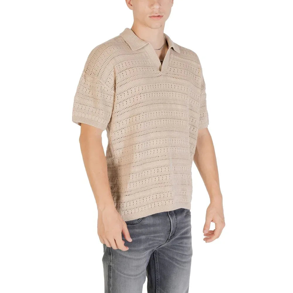 Only & Sons Beige Cotton Shortsleeve Shirt - Zeiniez