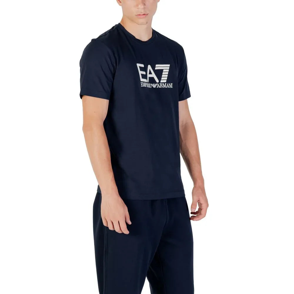 EA7 Emporio Armani Blue Cotton Sportswear