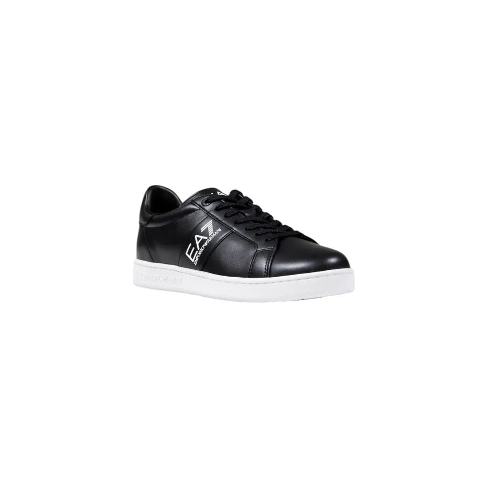 EA7 Emporio Armani Black And White Leather Sneakers - Zeiniez