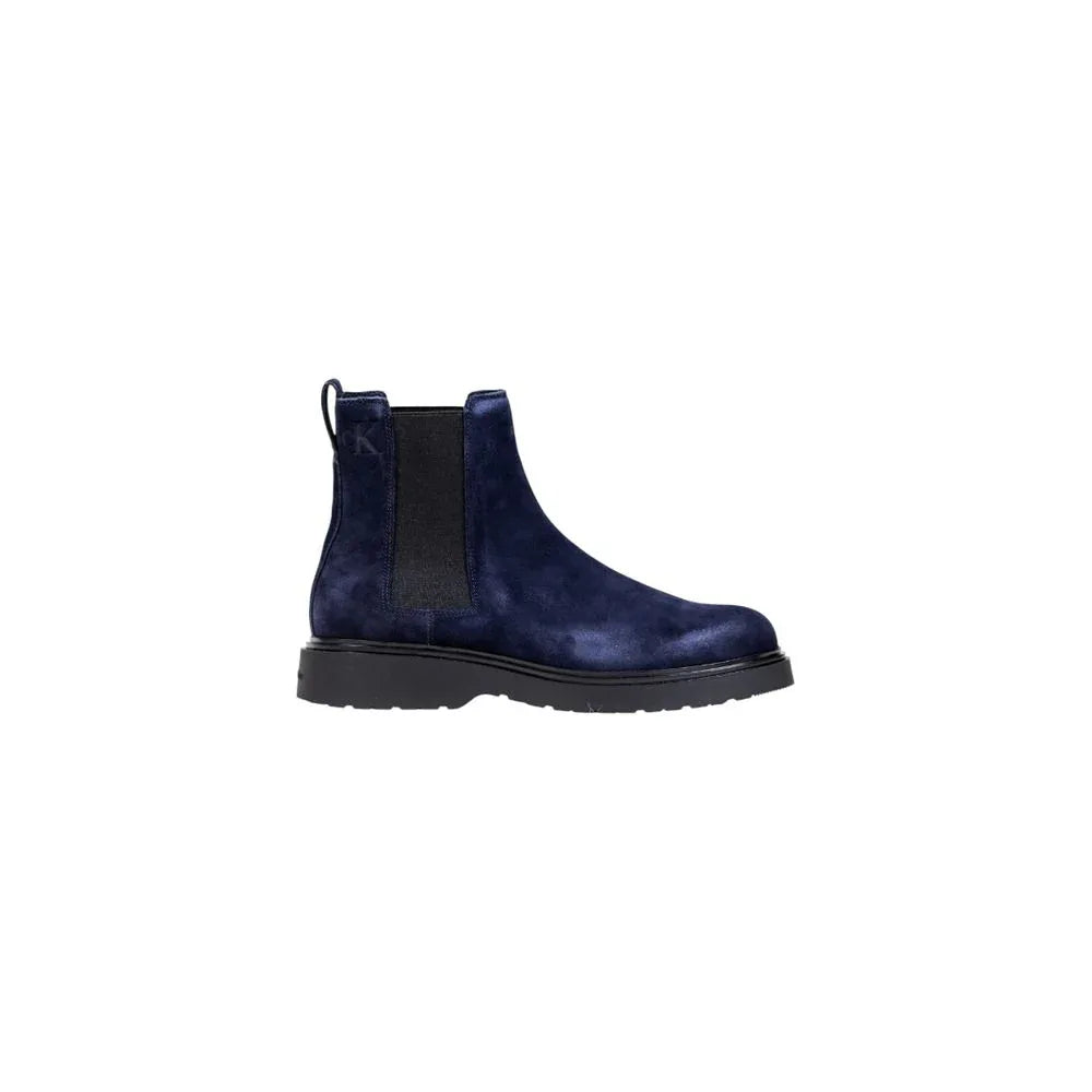 Calvin Klein Jeans Blue Suede Leather Chelsea Boots - Zeiniez