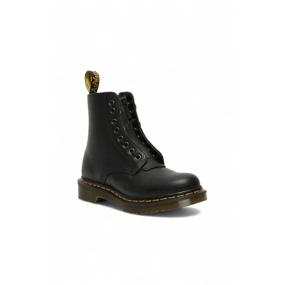 Dr. Martens Black Leather Lace-Up Boots - Zeiniez