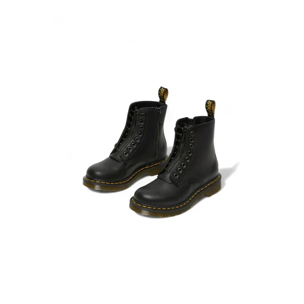 Dr. Martens Black Leather Lace-Up Boots - Zeiniez