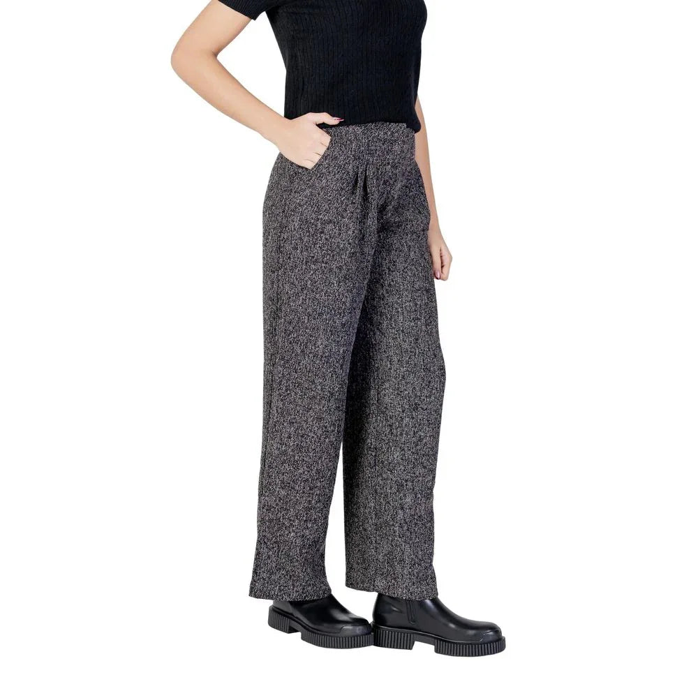 Jacqueline De Yong Black Polyester Flared Pants - Zeiniez