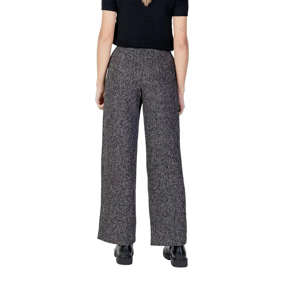 Jacqueline De Yong Black Polyester Flared Pants - Zeiniez