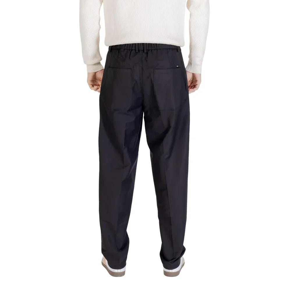 Gianni Lupo Black Cotton Casual Pants - Zeiniez