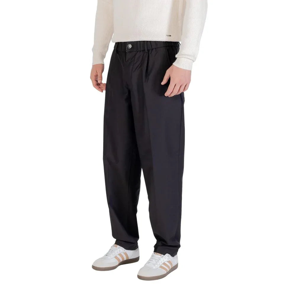Gianni Lupo Black Cotton Casual Pants - Zeiniez
