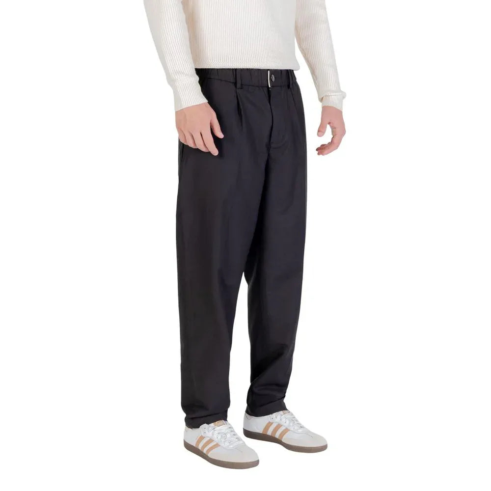 Gianni Lupo Black Cotton Casual Pants - Zeiniez