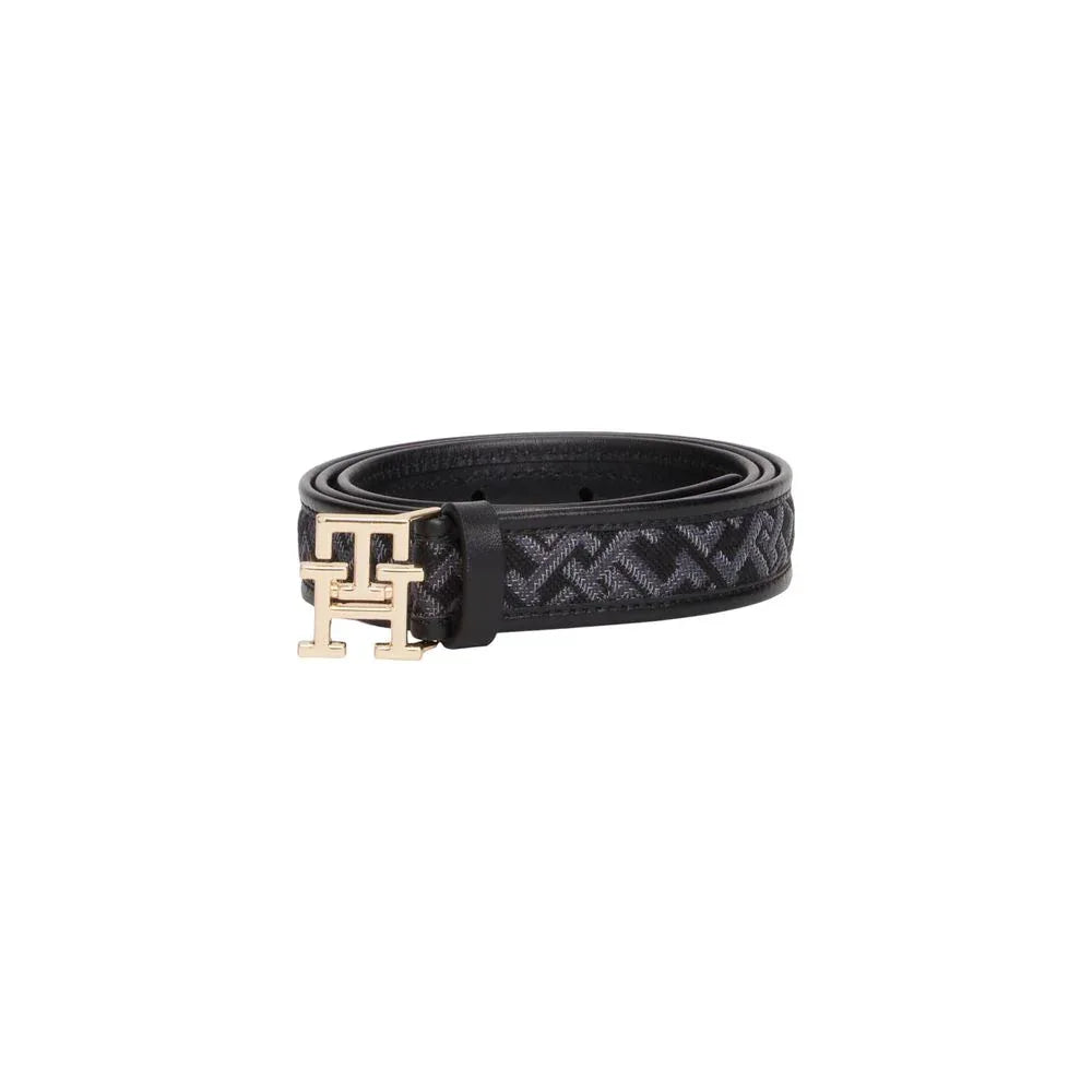 Tommy Hilfiger Black Polyester Thin Belt - Zeiniez