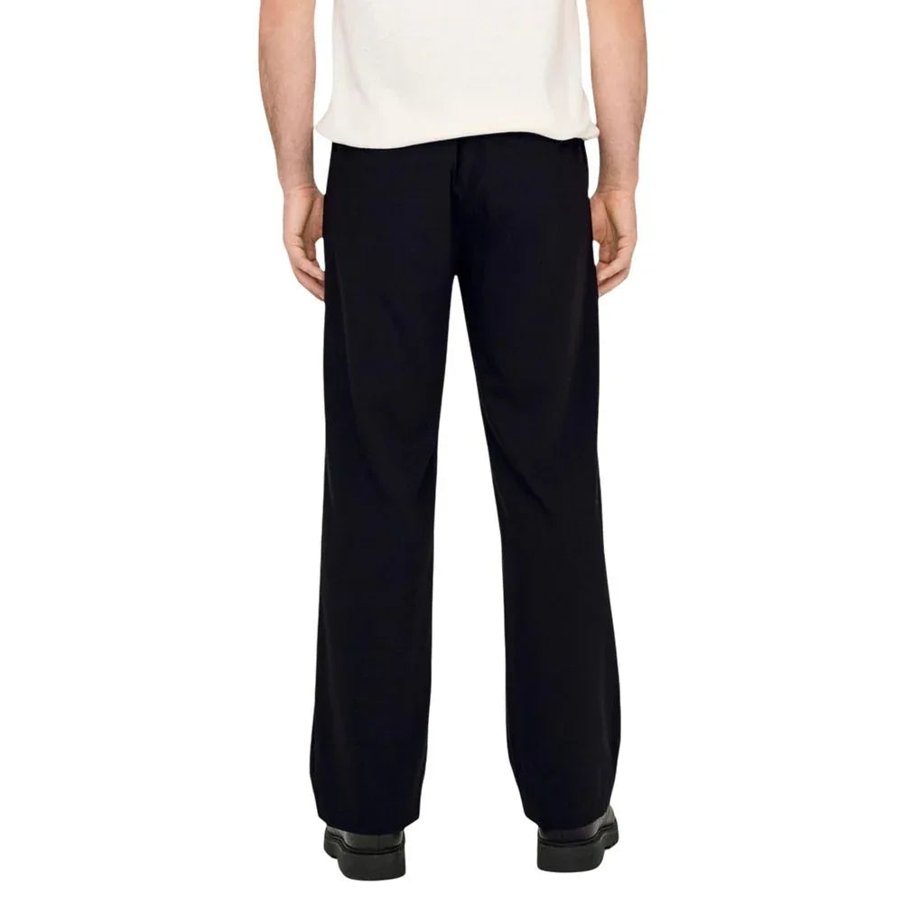 Only & Sons Black Polyester Casual Pants
