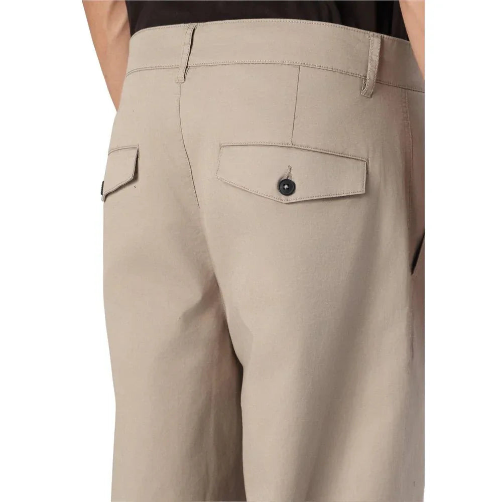 Only & Sons Beige Cotton Casual Pants - Zeiniez